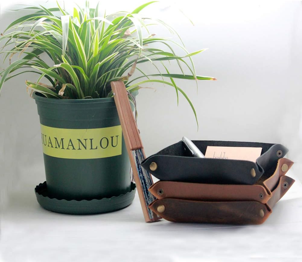 Valet Tray for Men / Crazy Horse Leather - Light Brown