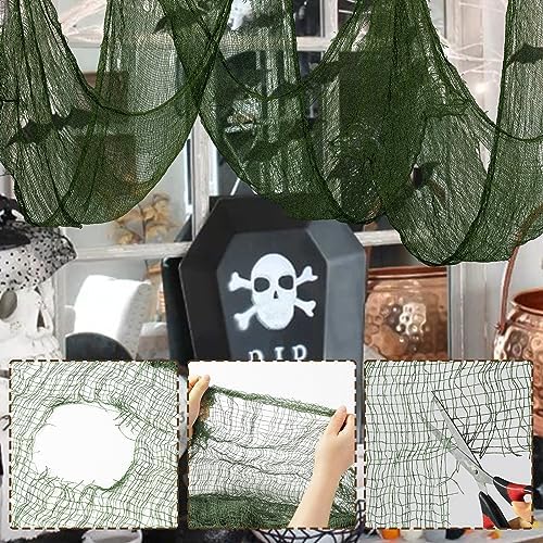Halloween Creepy Cloth Green 79 X 315 in, Spooky Scary Gauze for Home Decor