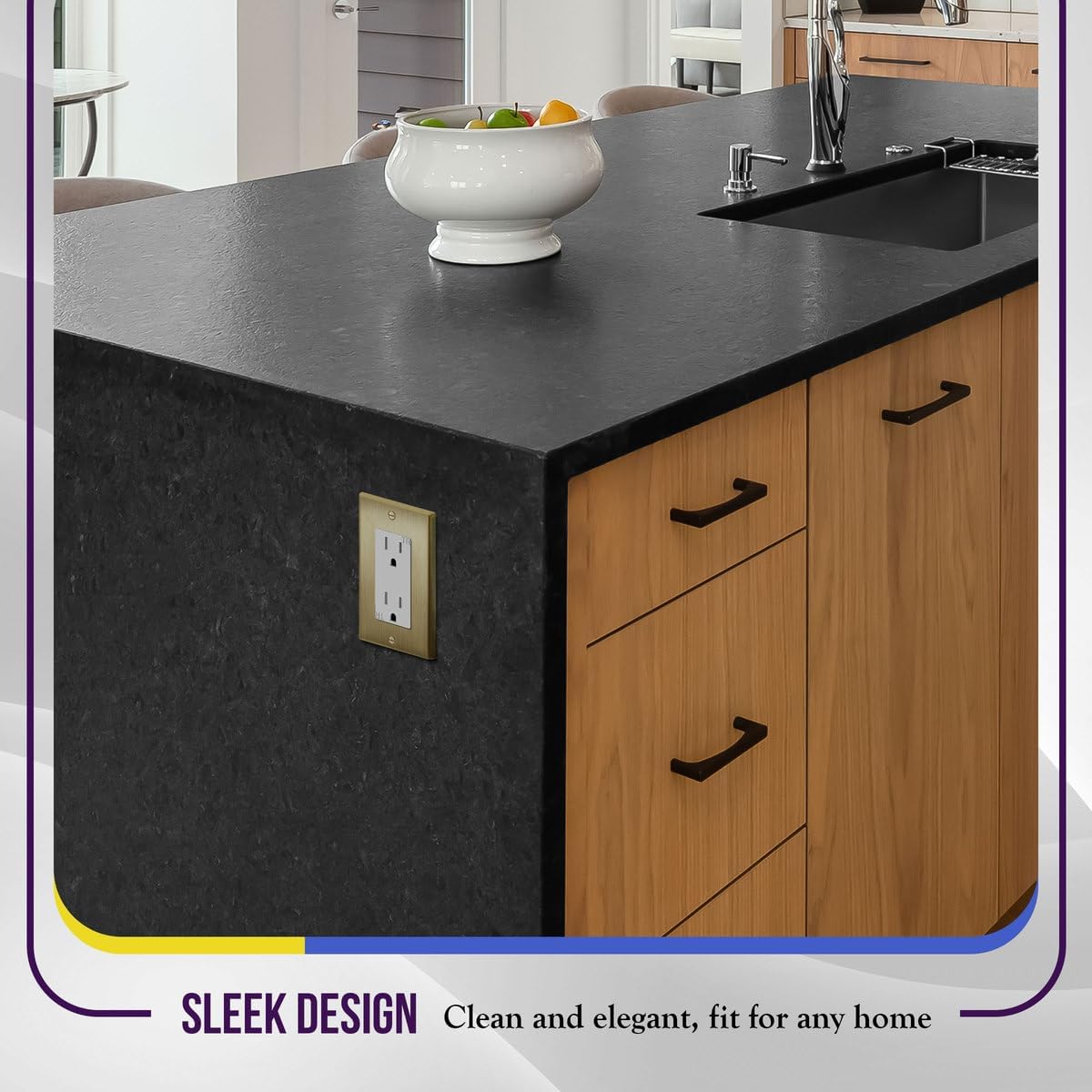 ENERLITES Decorator Switch or Outlet Metal Wall Plate, Stainless Steel 201, Corrosion Resistant, Size 1-Gang 4.50" x