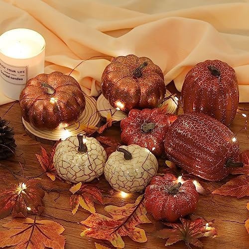 Artgar Pumpkin Decor, 8 PCS Halloween Pumpkin