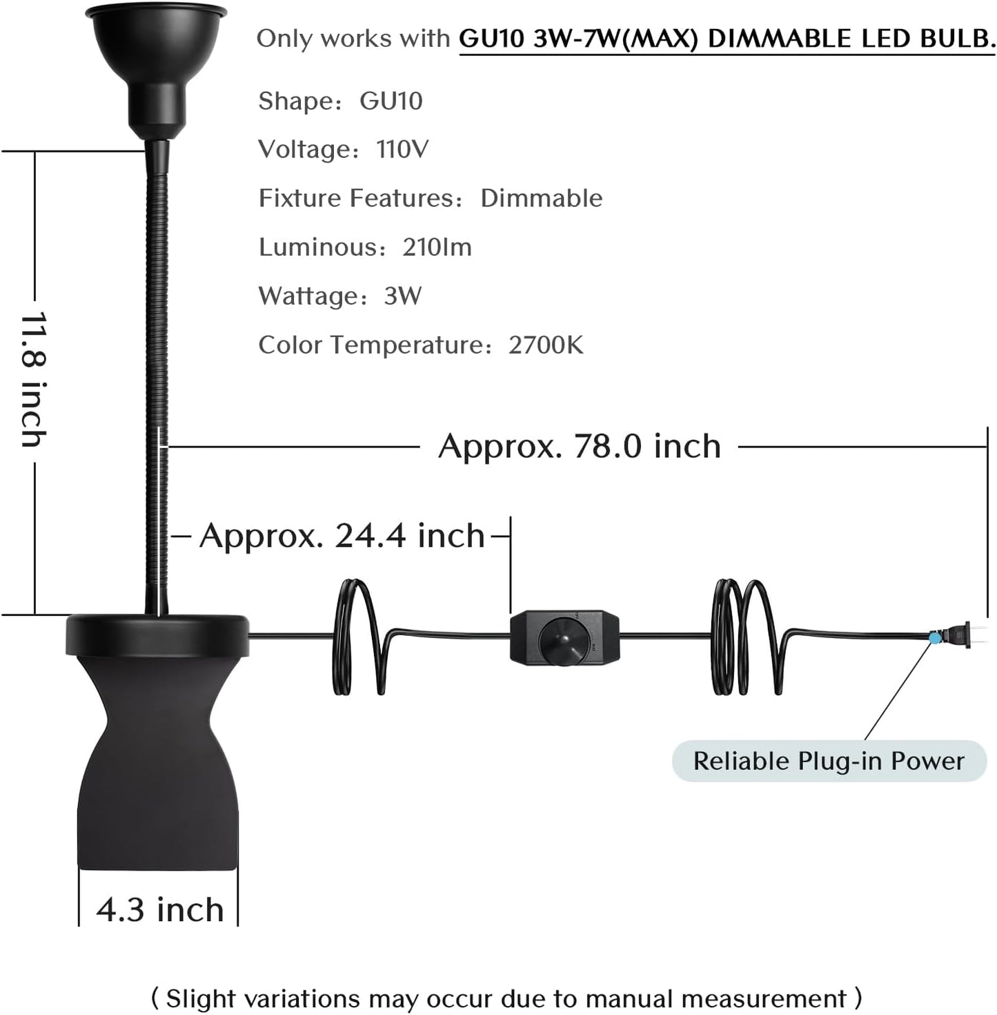 Patented Innovative Design Headboard Reading Light. No Drilling Golden Book Light for Bedtime Reading. Dimmable LED