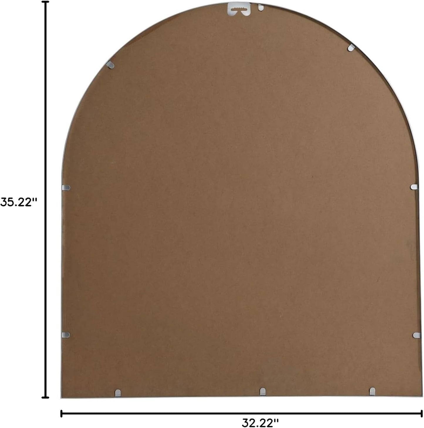 Elegant Decor Ayra Arch Modern MDF Wood/Iron Mirror in Brass / 33 x 36