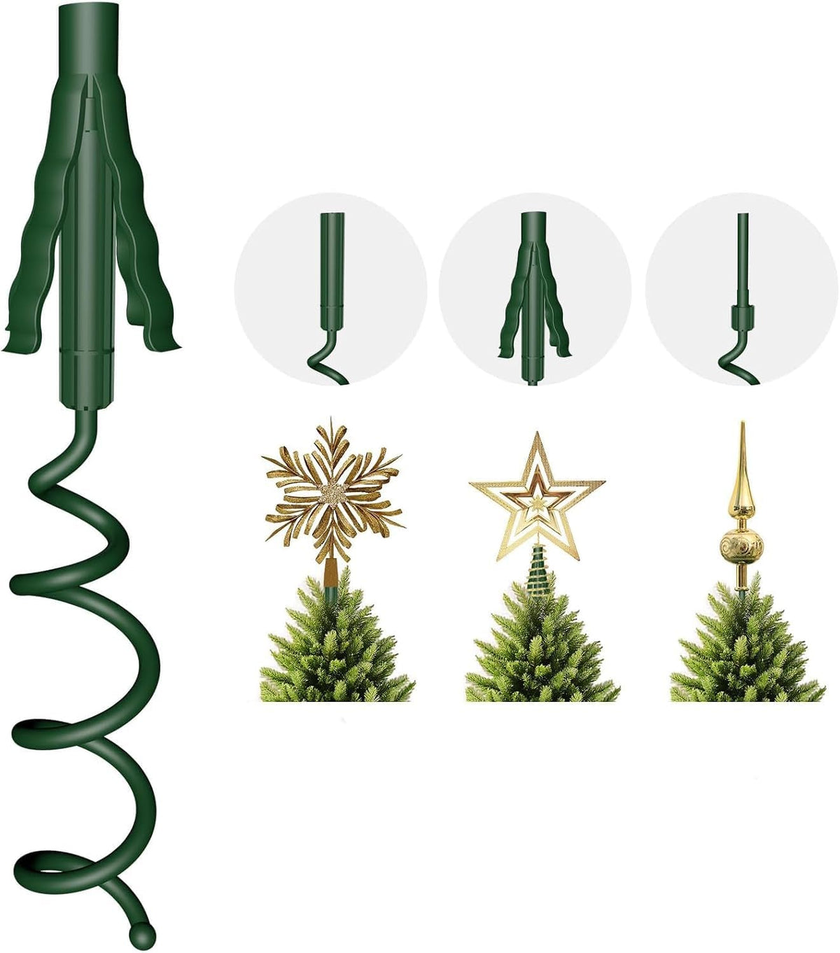 Christmas Tree Toppers Glitter Blackstar for Christmas Tree Decoration