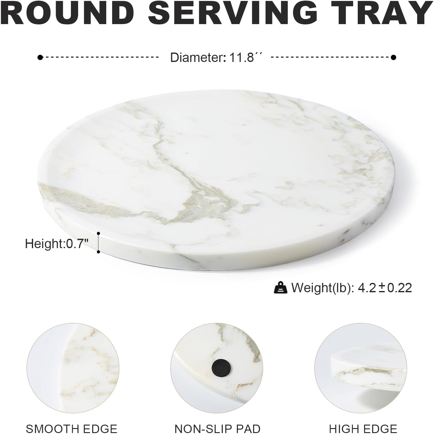Round Vanity Tray / Calacatta Golden / 11.8 Inch