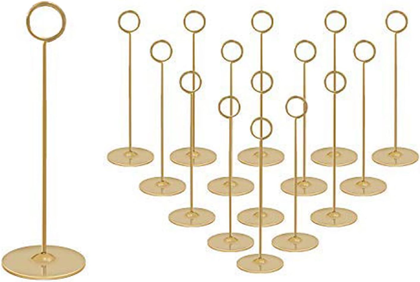 Urban Deco 16 Pieces Table Card Holder 8 inches Table Number Holders Place Steel Card Holders for Photos, Food Signs
