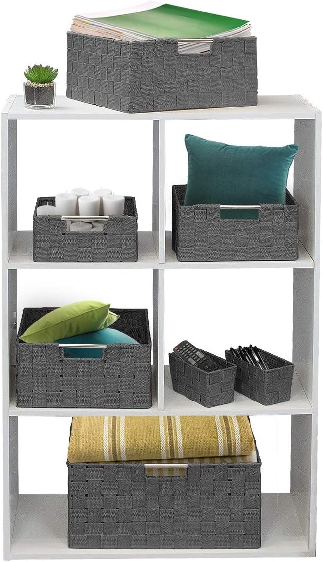 Linen Closet Organizers and Storage / 7 Piece - Grey / Set of 7