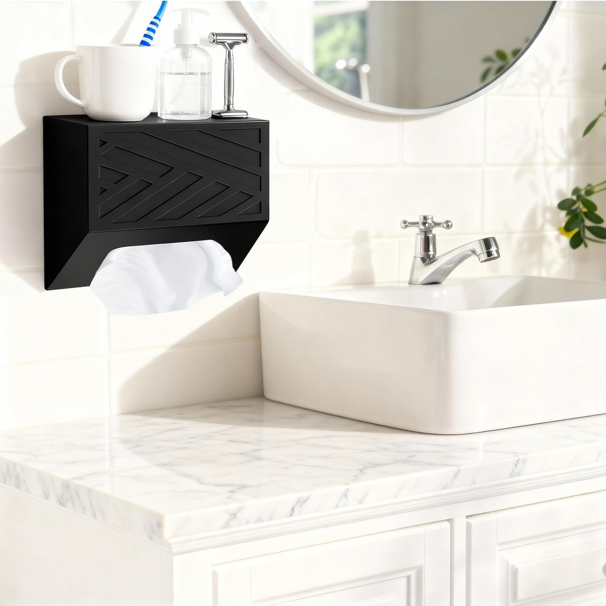 Hand Towel Holder Compatible with Kleenex Disposable Paper Hand Towels | Modern Hand Towels Box Cover, Wood