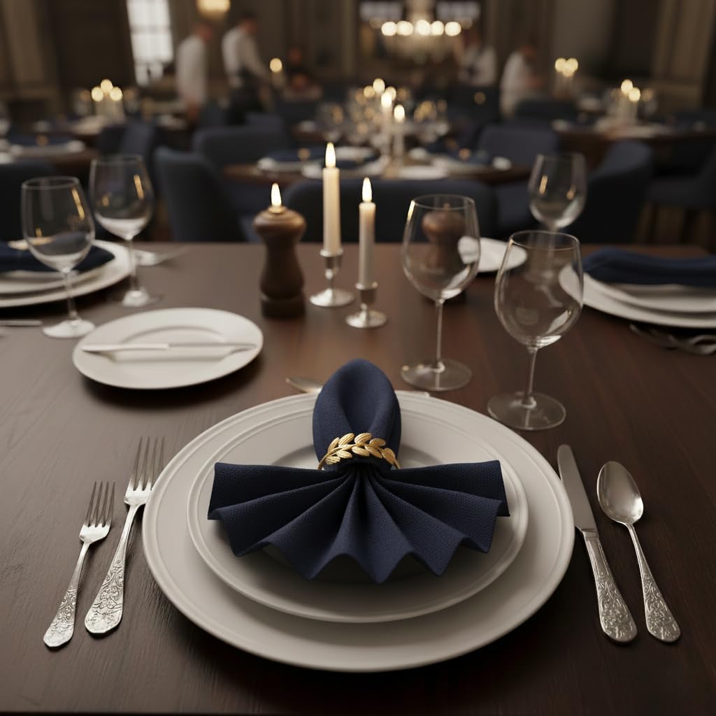 100 Pcs Gold Napkin Rings Bulk Delicate Napkin Holder for Dining Wedding Party Banquet Table Decroration Christmas and