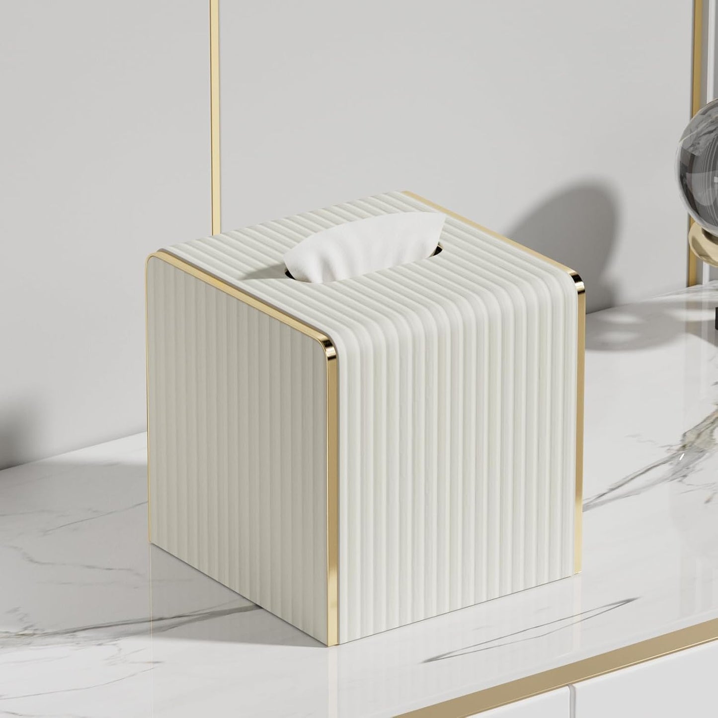 Tissue Box Cover / Cream White / Square
