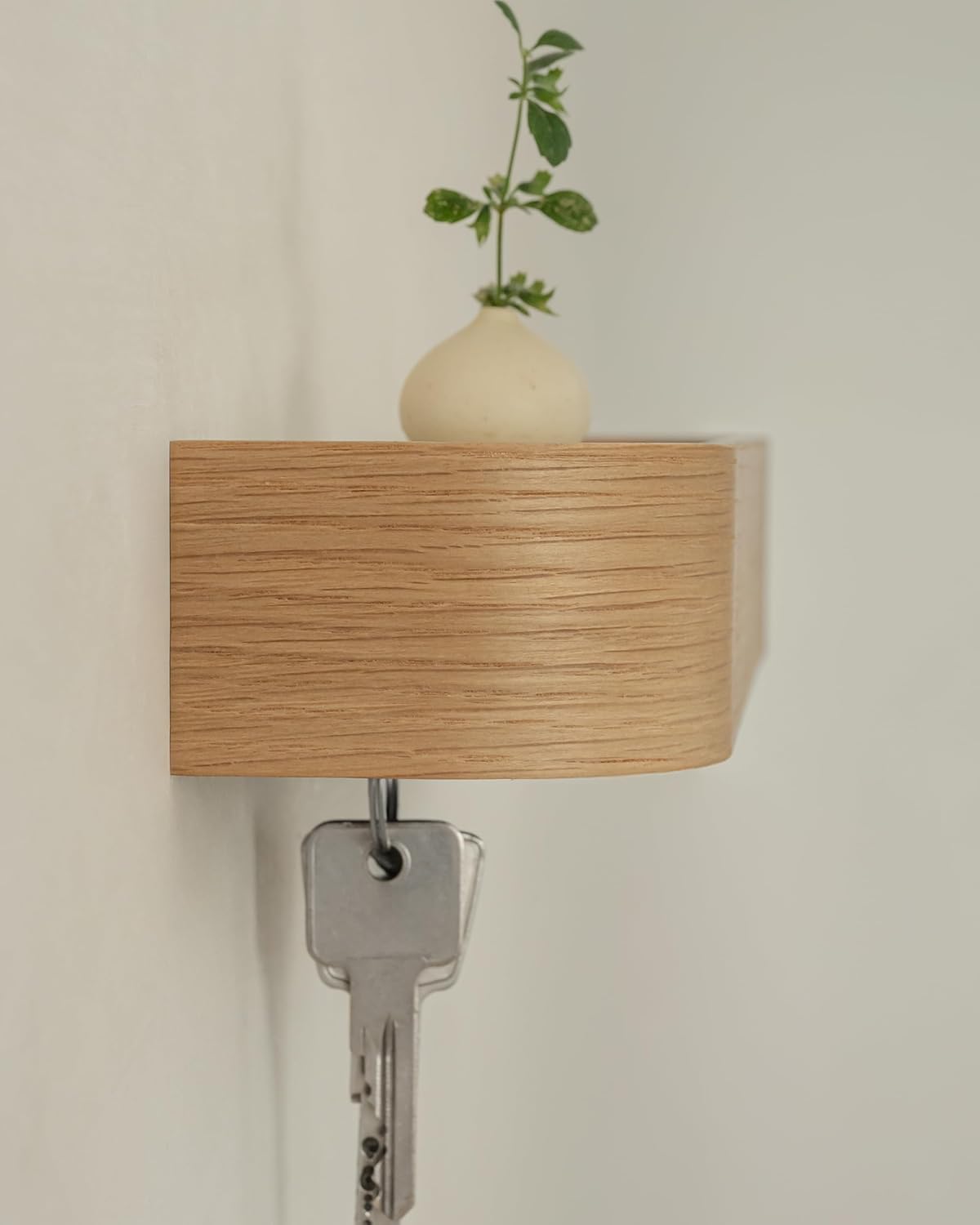Modern Key Holder Wall Mount / Oak / 6 Hooks