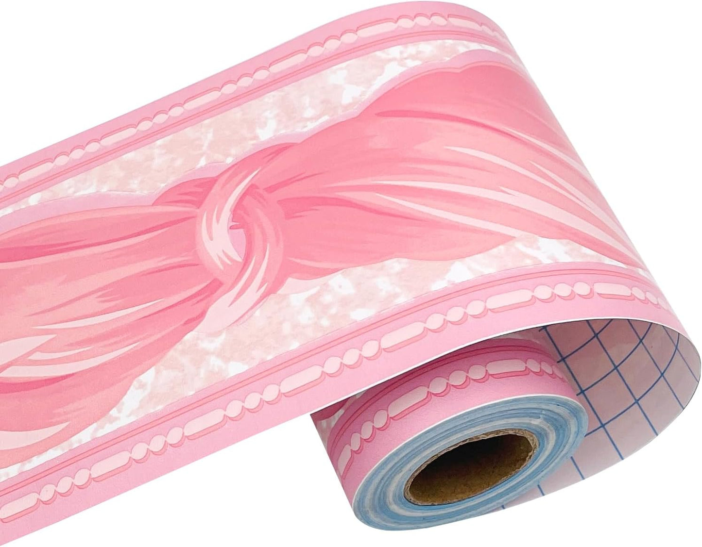 Yifely Bowknot Wallpaper Border Peel & Stick Wall Covering Kitchen Bathroom Bedroom Tiles / Pink