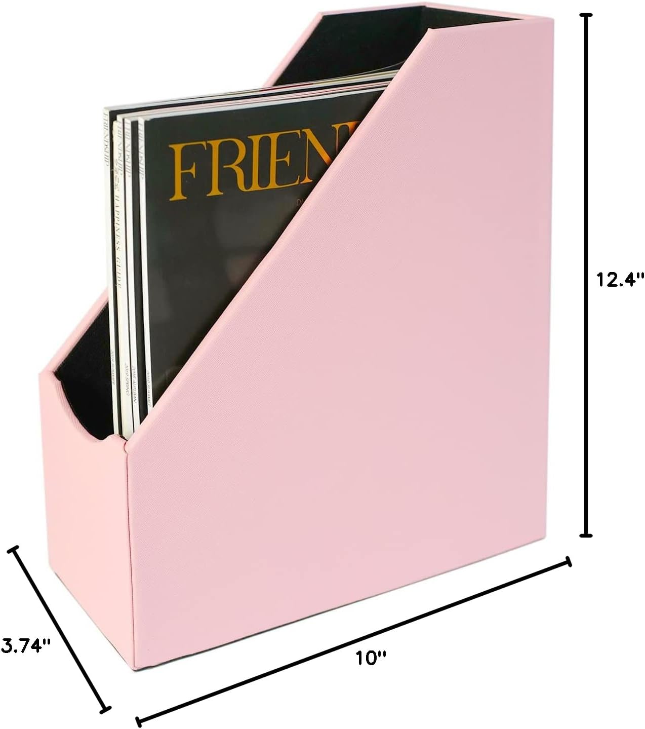 UnionBasic Magazine File Holder, Leatherette Desktop Document Organizer, Home Office Paper Holder File Storage