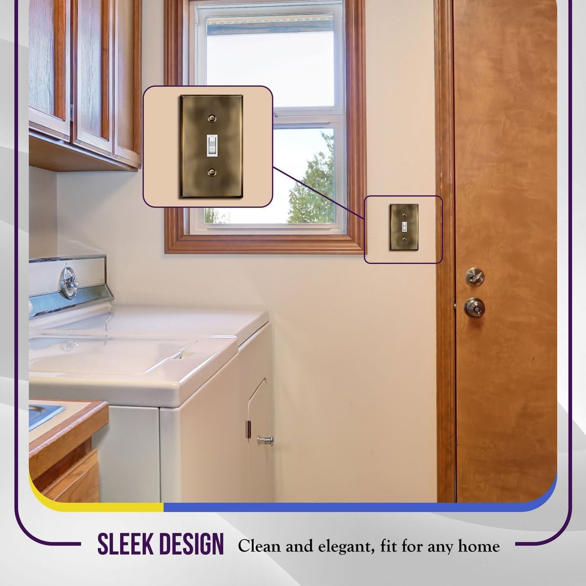 ENERLITES Toggle Light Switch Metal Wall Plate, Stainless Steel Switch Cover, Corrosion Resistant, Standard Size 1-Gang