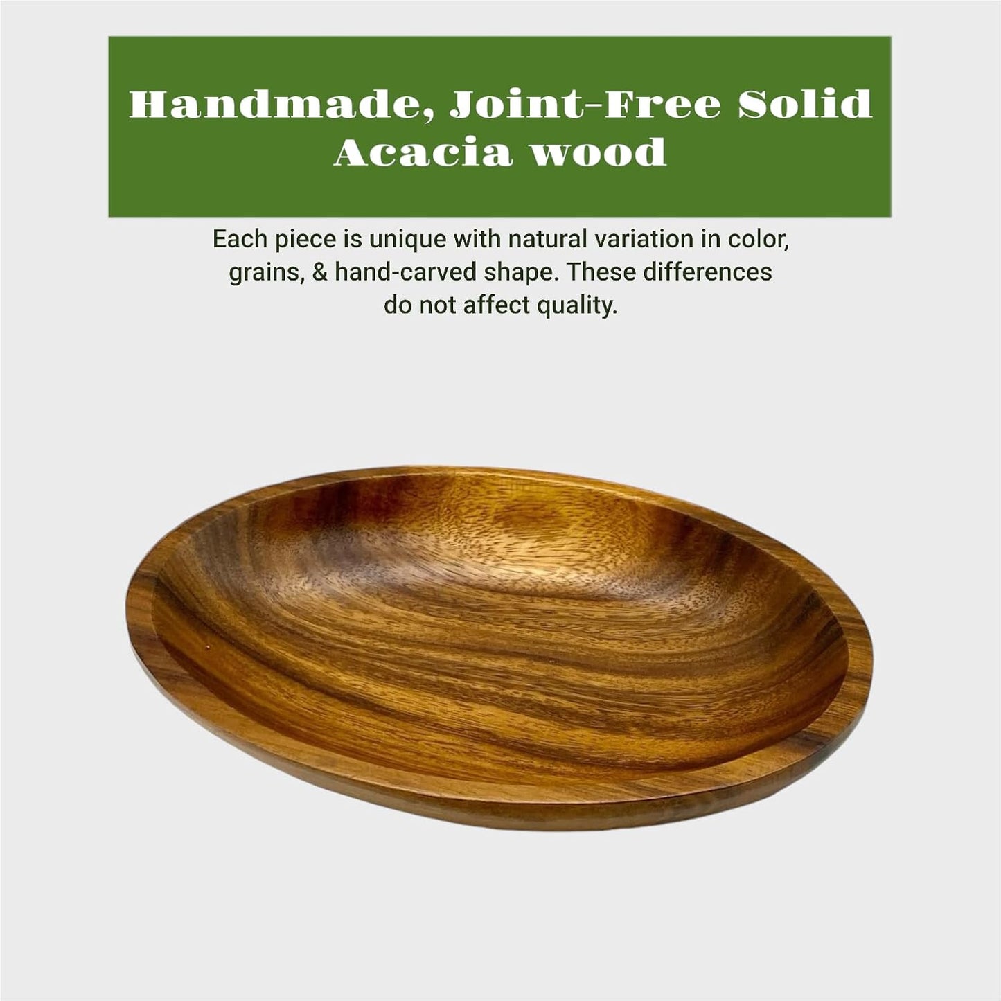 Acacia Wood Oval Bowl