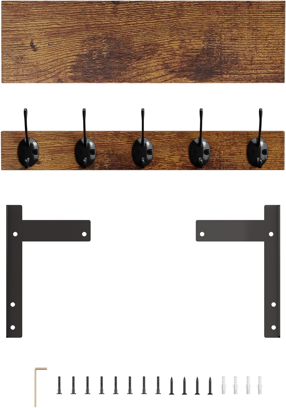 Wood Coat Rack / 16 Inch Long