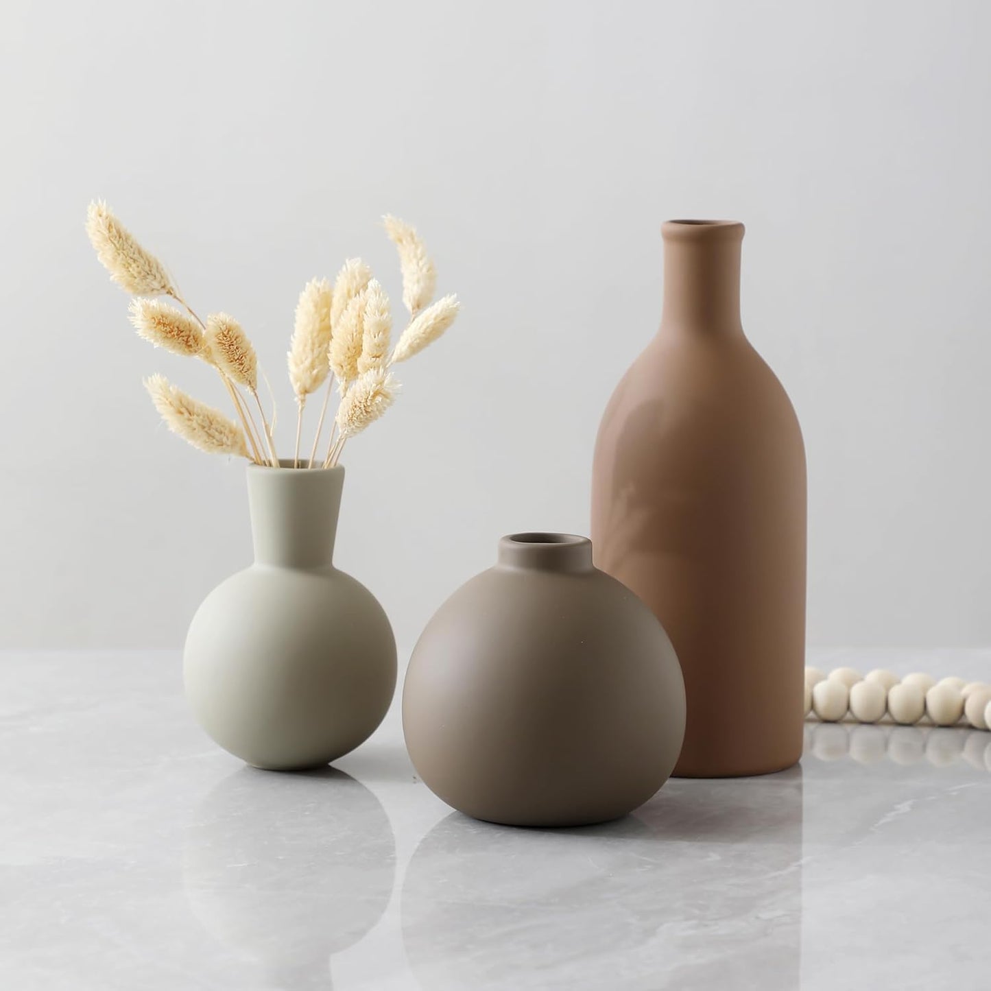 Ceramic Vase / 001-brown / Set of 3