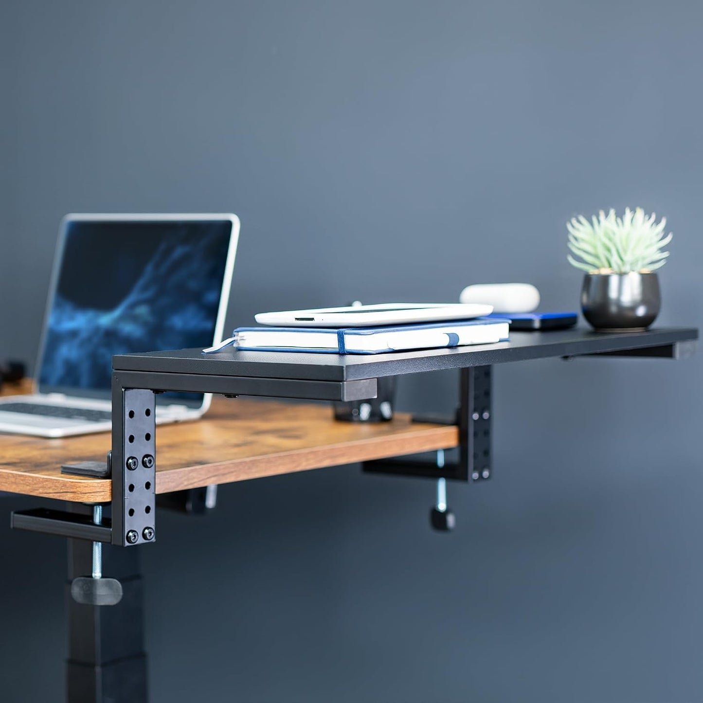 VIVO Clamp-on 22 inch Desk Extension Shelf for Gaming PC, Ergonomic Computer Monitor and Laptop Riser, Printer Stand