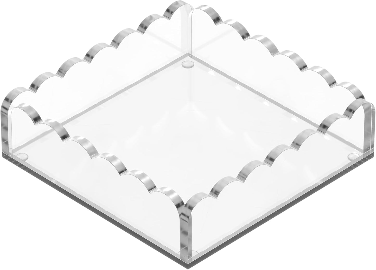 Scalloped Acrylic Tray / Clear / 8 x 8