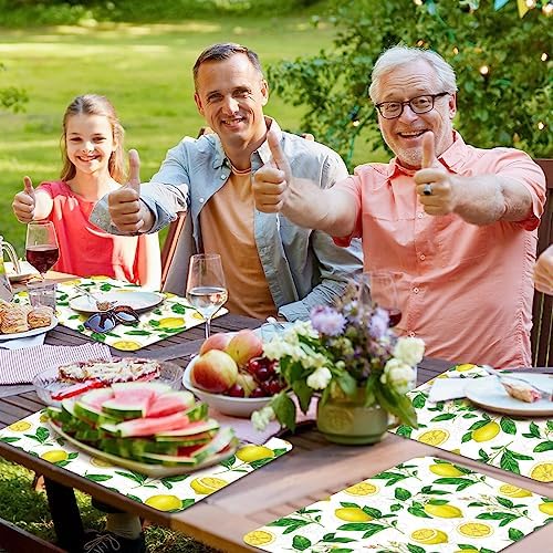 Lemon Placemats Set of 6 Summer Plastic Table Mat 17×13×0.04in