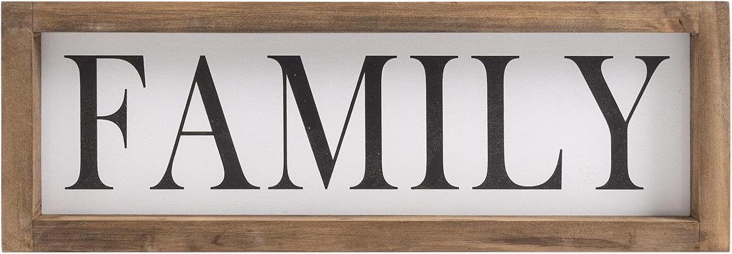 Wood Frame Family Wall Decor / White-family