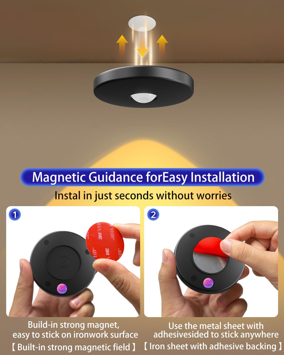 Puck Lights with Remote Control, 2000mAh Rechargeable Cabinet Light, Under Counter Tap Light Wireless, Display Cabinet
