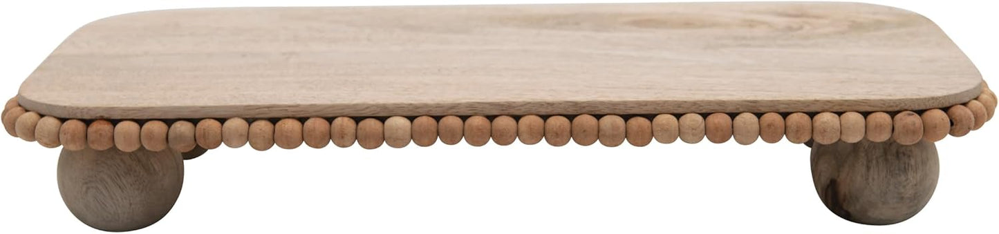 Modern Footed Serving Tray/Decorative Wood Pedestal for Dessert Table / Natural