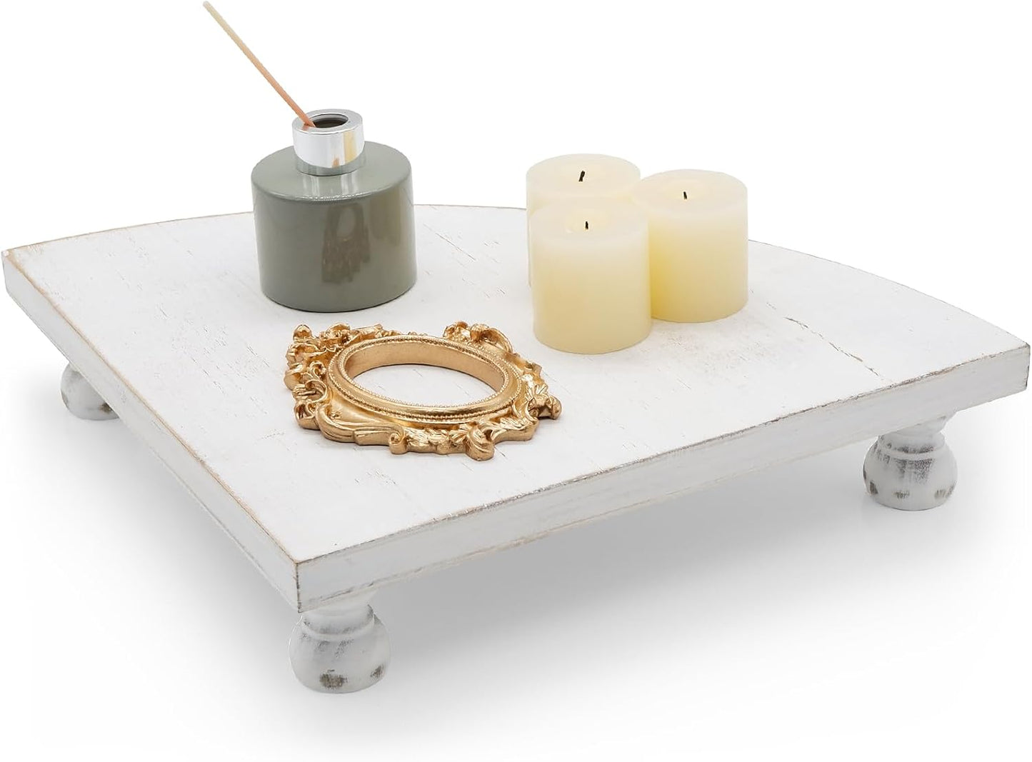 Rustic Pedestal Stand / White