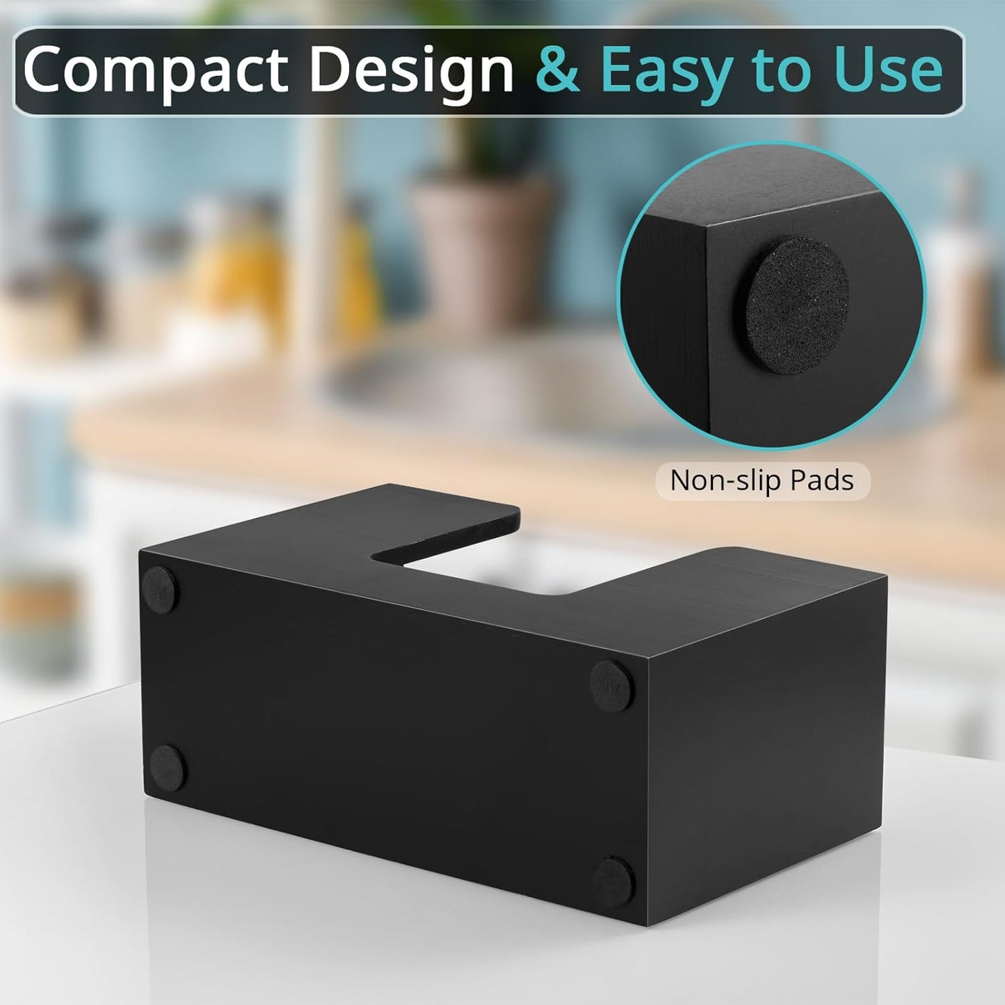 Bathroom Guest Towel Holder for Multifold C-Fold Z-Fold Trifold Hand / 11.02 x 4.65 x 6.57 / Black