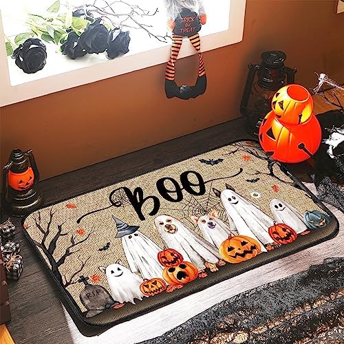 Ceenna Halloween Door Mat Welcome Mat for Front Door,Boo