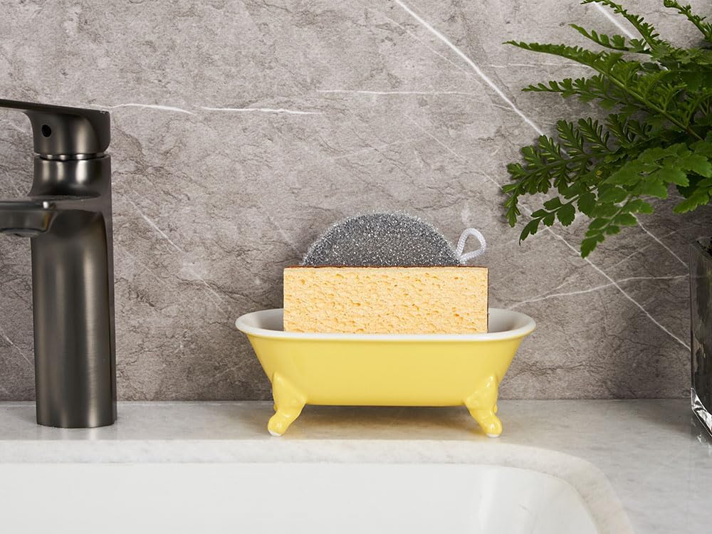 Kitchen Sponge Holder and Shower Tray / Yellow