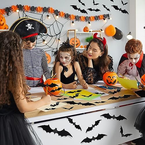 Bats Wall Decor, 120 Pcs 3D Bat Stickers Halloween Decorations for Home