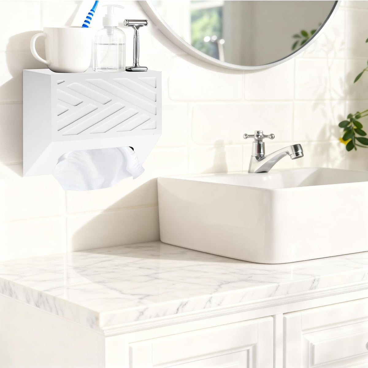 Hand Towel Holder Compatible with Kleenex Disposable Paper Hand Towels | Modern Hand Towels Box Cover, Wood