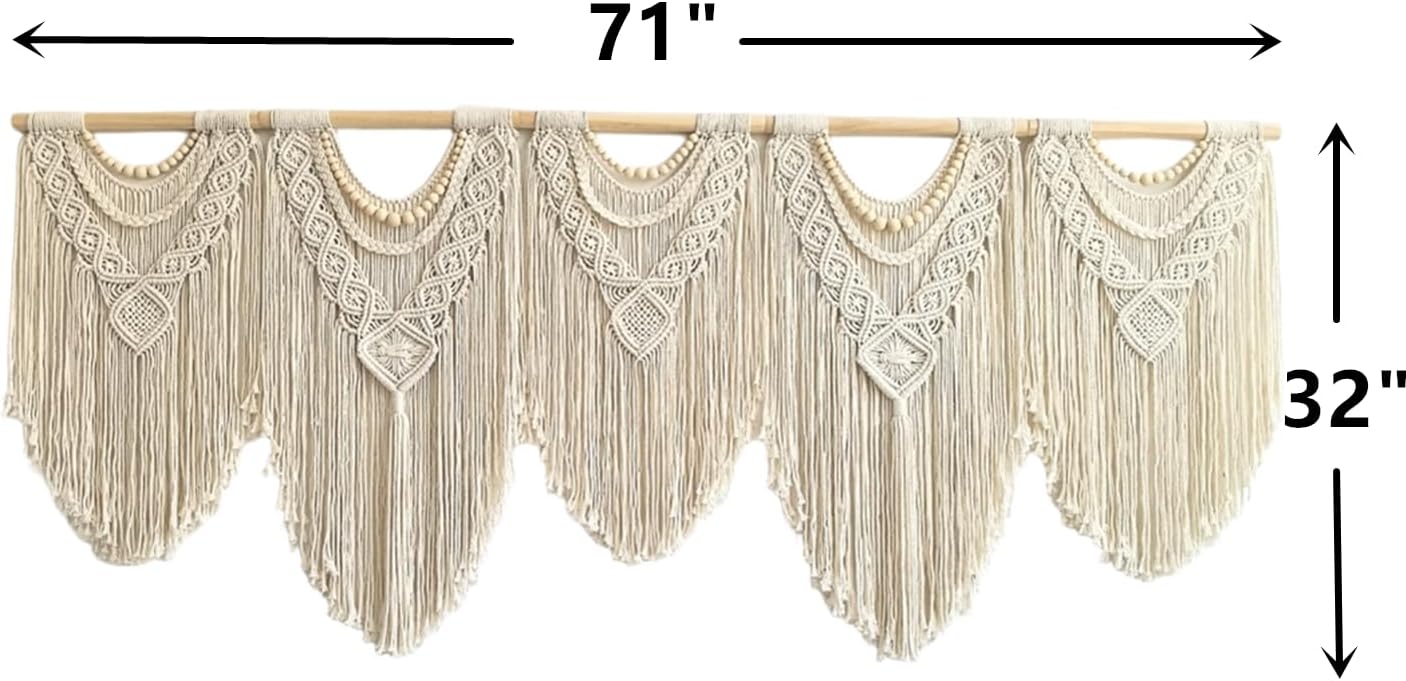 Extral Large macrame wall hanging / Wood Bead-b