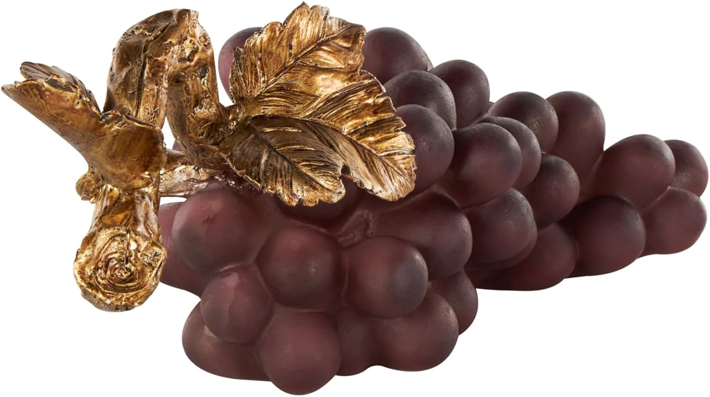 Accent Figurine / Polystone Fruit Decorative Sculpture Grape Home Decor Statue / Gold / 14 x 5 x 6