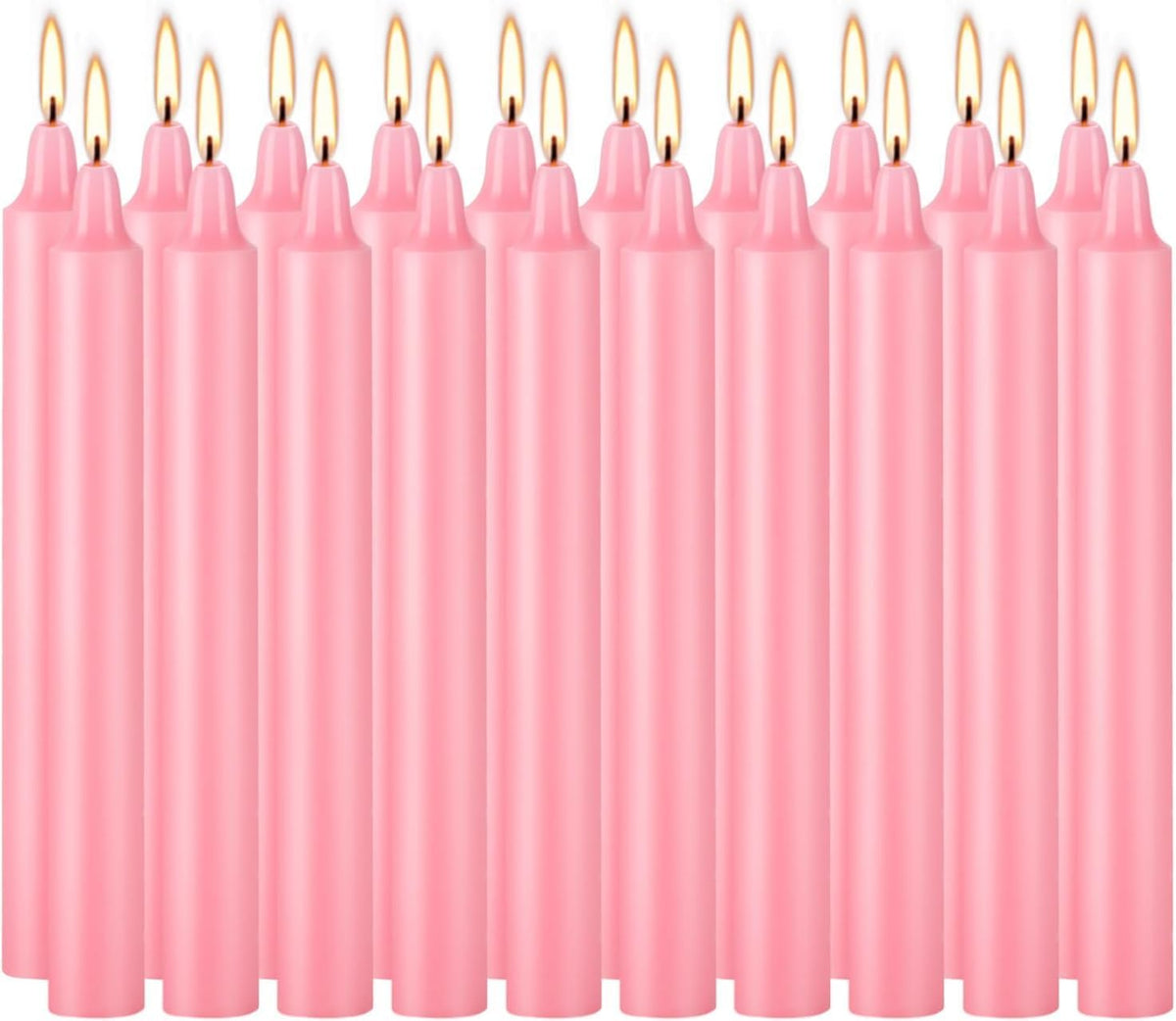 YOROXRG 40 Pack Candles Mini Unscented Taper Candles for Valentine's Day,Christmas,Household, Wedding, Rituals, Prayer, Birthdays,Party and Home Décor Candlesticks - 4 Inch Tall(Pink)