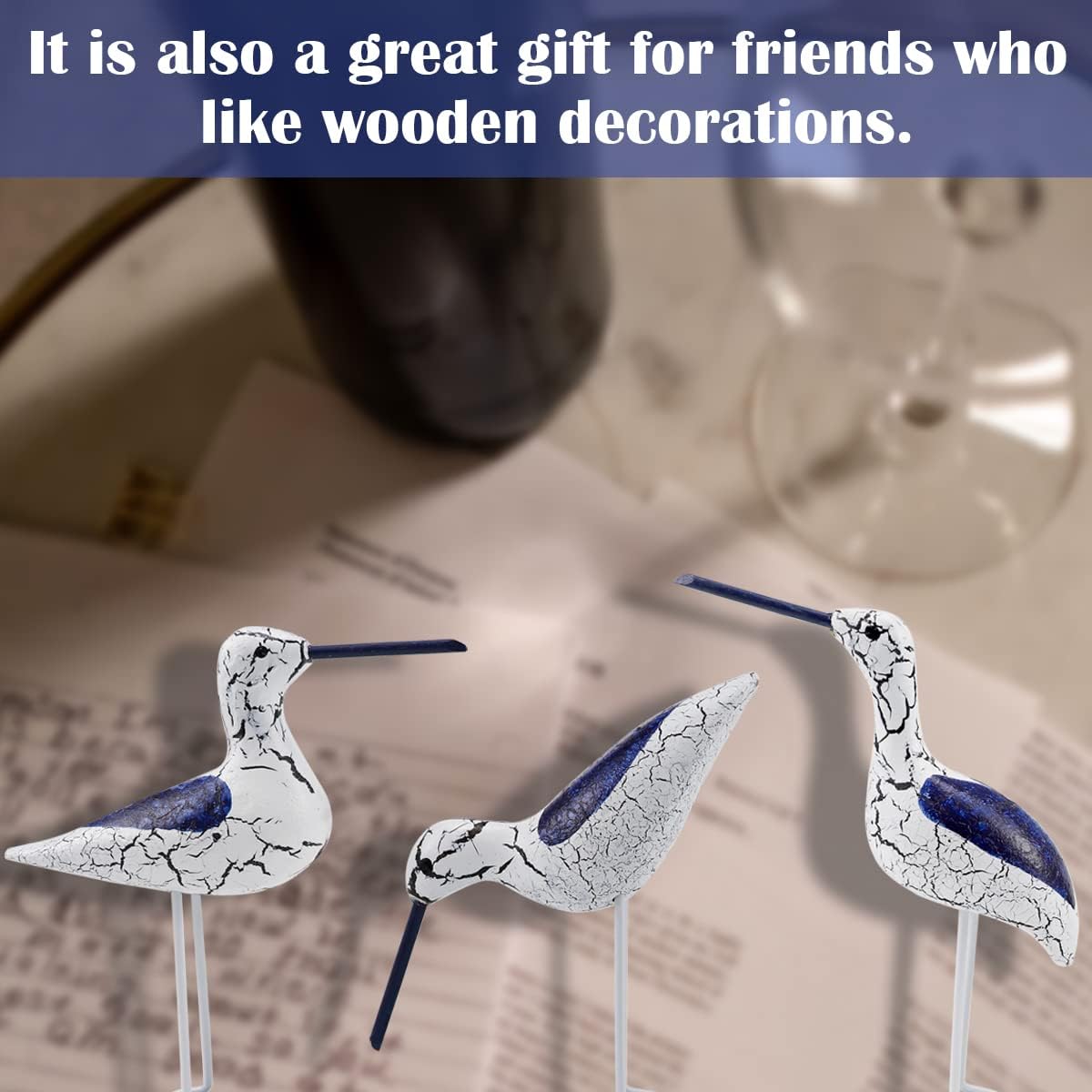 Wooden Seabird Figurine Ornament