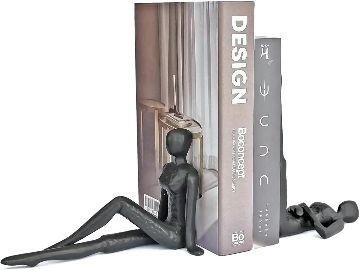 Book Stoppers / Yoga-Style Decorative Bookends / Black