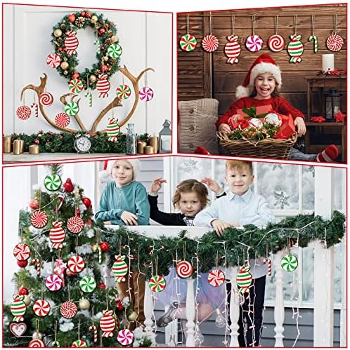 Qunclay 36 Pcs Candy Cane Christmas Ornaments