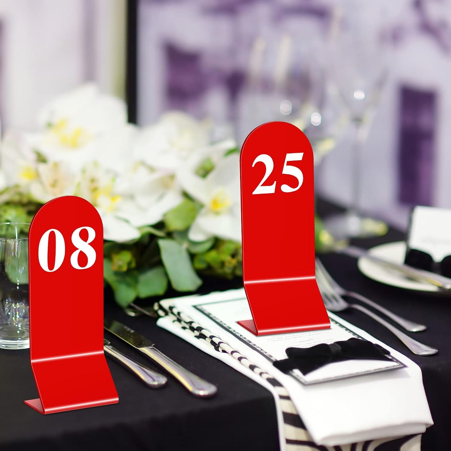 50 Pcs Table Numbers 1-50 Acrylic Double Sided Number Cards for Restaurant Acrylic Tent Table Holders Tent Cards