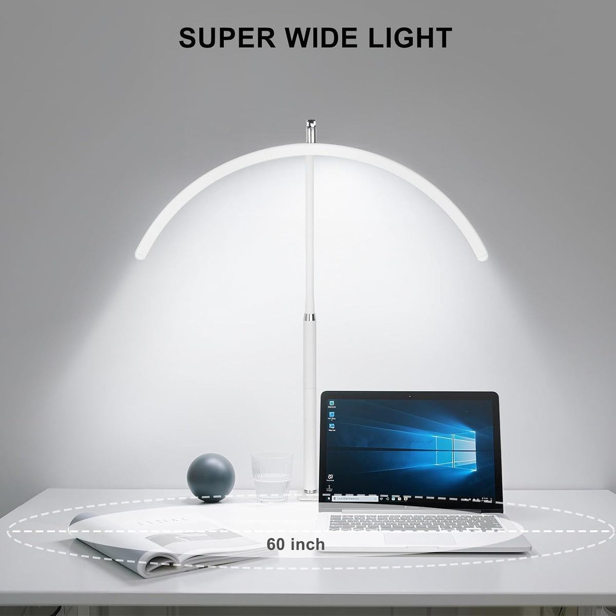 Professional Half Moon LED Desk Light for Nail Techs & Artists – Flexible Gooseneck Lamp with Clamp, 5 Color Modes & 5