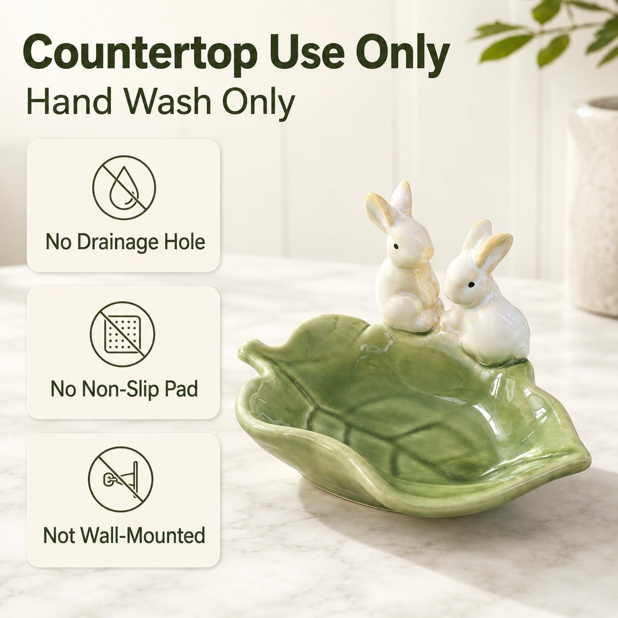 Bunny Countertop Tray / Green