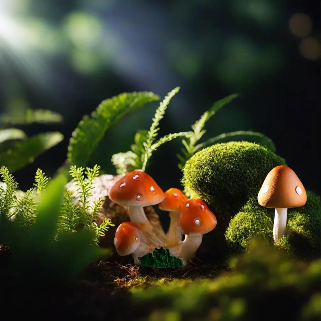 1.5 to Resin Mushroom / 1.8 Inch / Set of 12