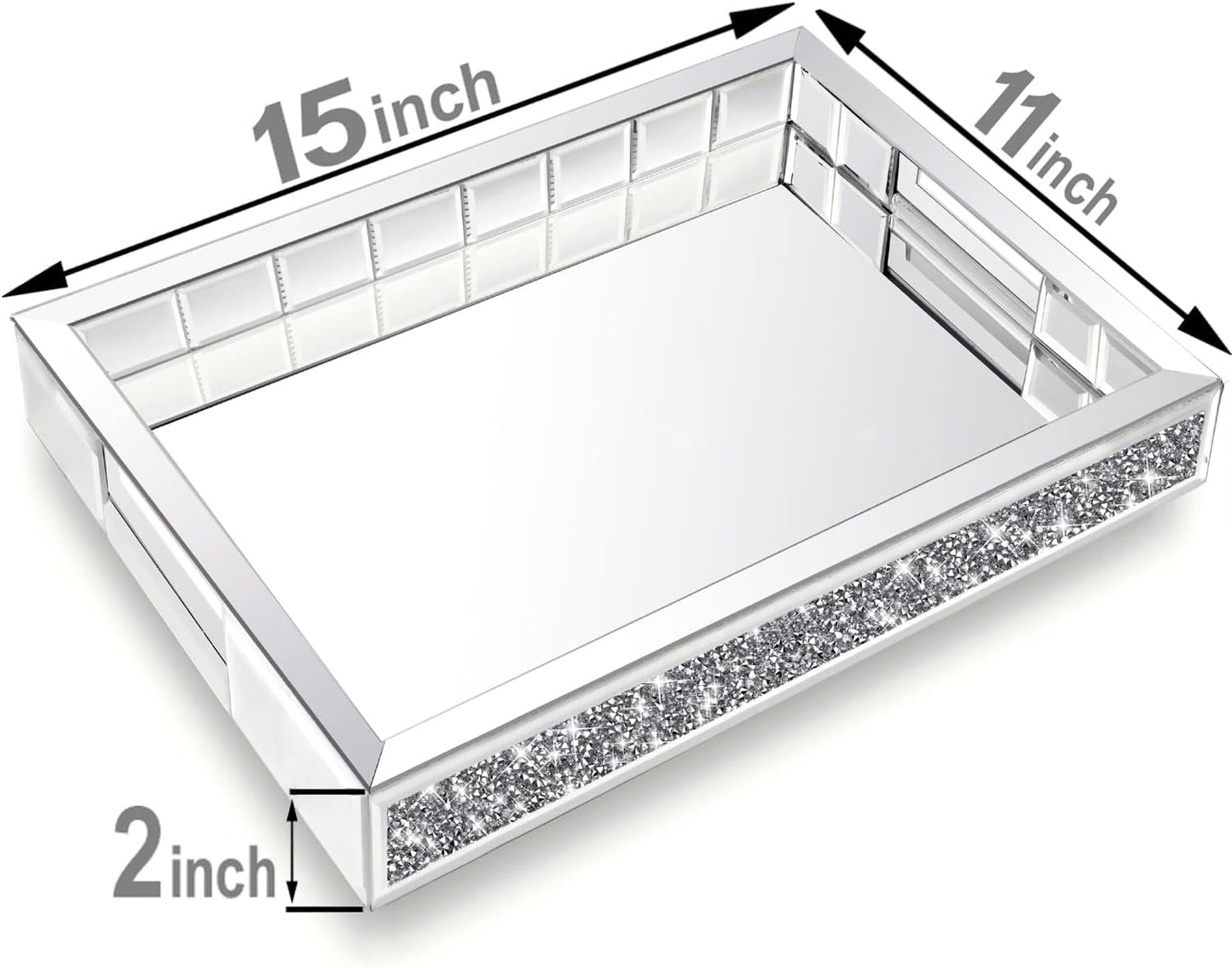 Perfume Tray / Crushed Diamond Bathroom Tray / 15.1 x 10 x 2