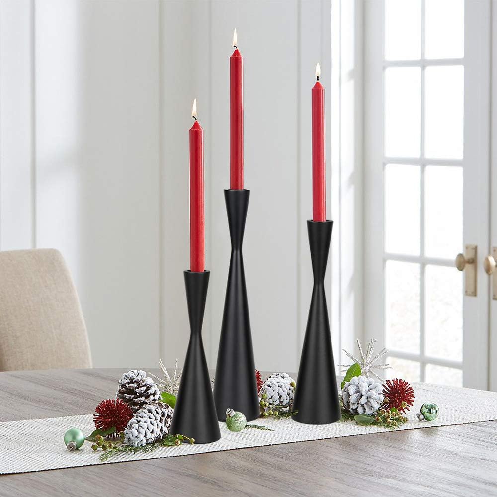 Vixdonos Taper Candlestick Holders Metal Candle Holders Set of 3 Table Decorative Candle Stand for Wedding, Dinning