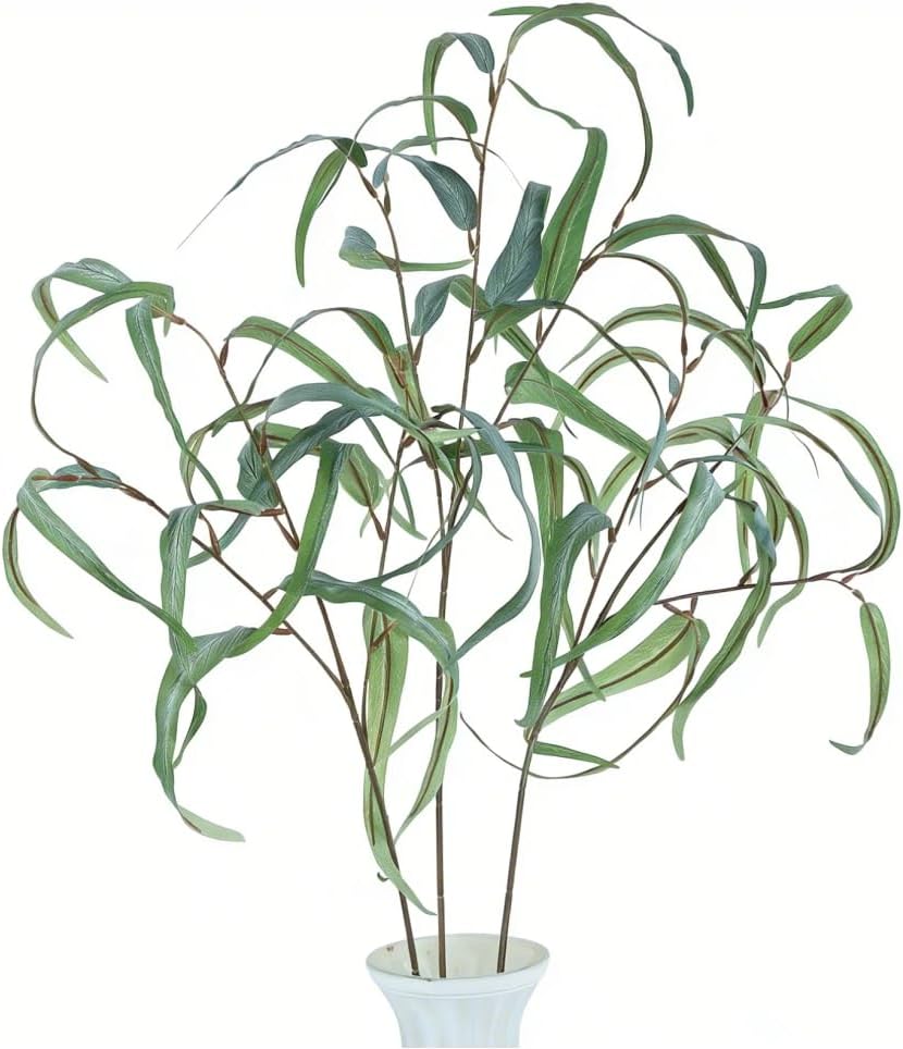 25.6" Faux Eucalyptus Leaves Branches Graceful Fake Plants Stems / Eucalyptus Stems / Set of 6
