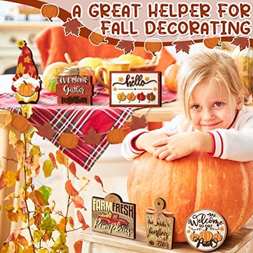 BBTO 13 Set Fall Tiered Tray Decor Rustic Farmhouse 3D Layered Wooden Signs