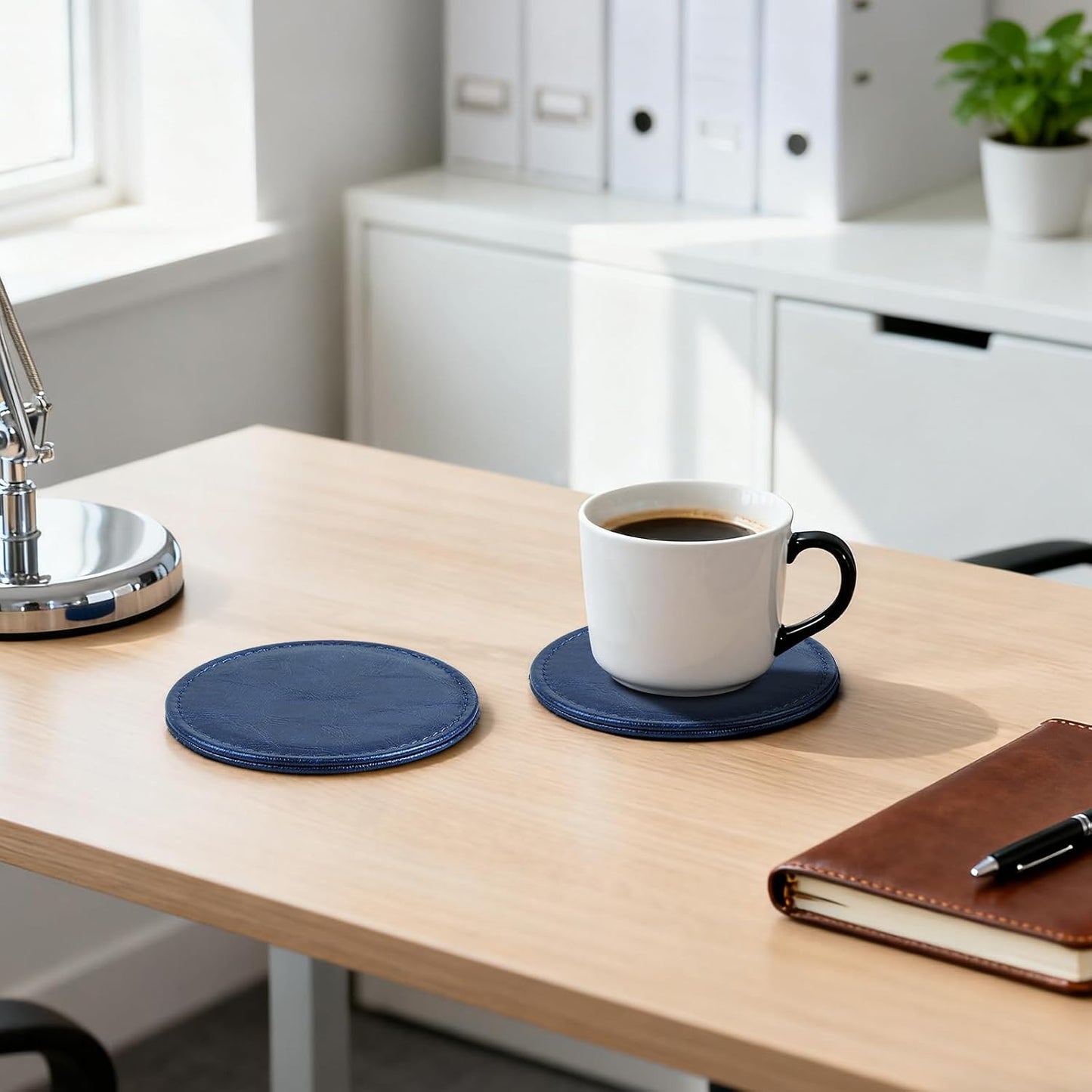 Holder / Modern-Style Drink Coasters / Blue / Set of 6