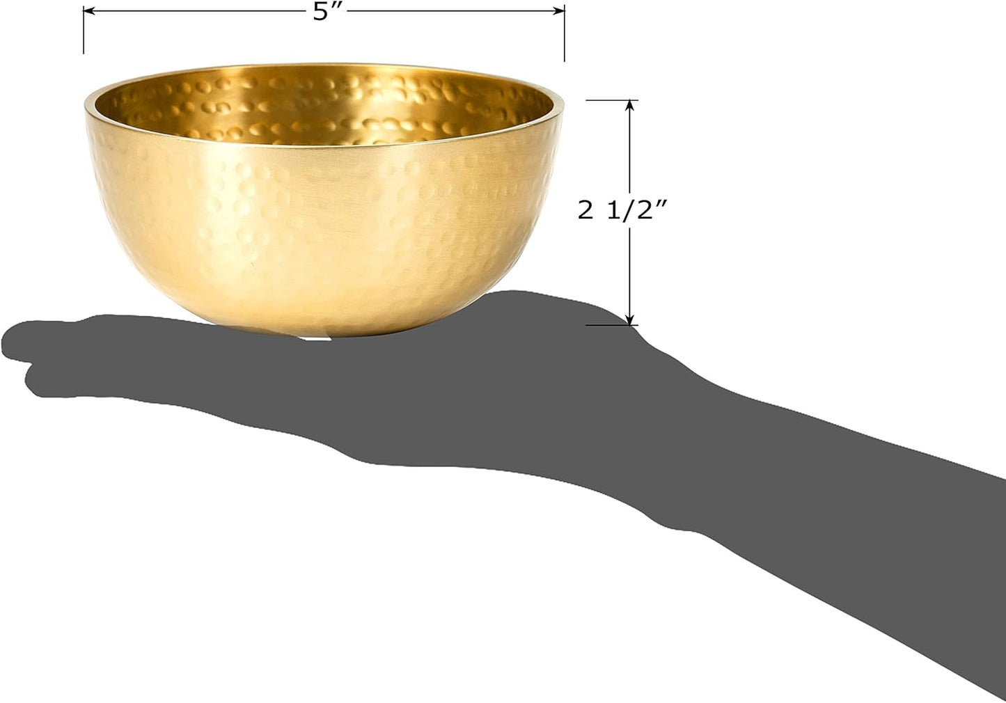 5" Round Hammered Aluminum Decorative Bowl / 5 Inches / Gold
