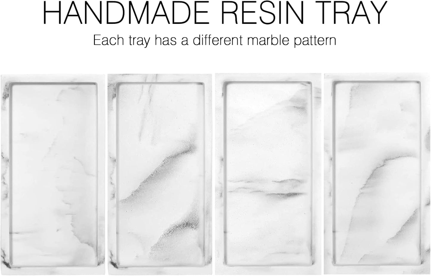 Bathroom Vanity Tray / Gravel White / Mini / 8 x 4