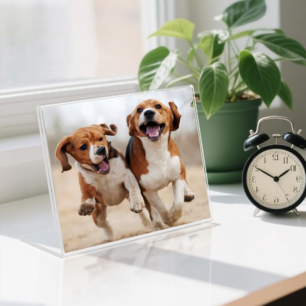 Acrylic Self Standing Picture Frames / Clear / 7 x 5 / Set of 6